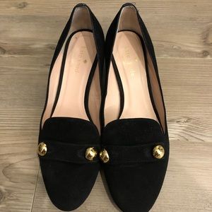 kate spade new york black slip-on heels
